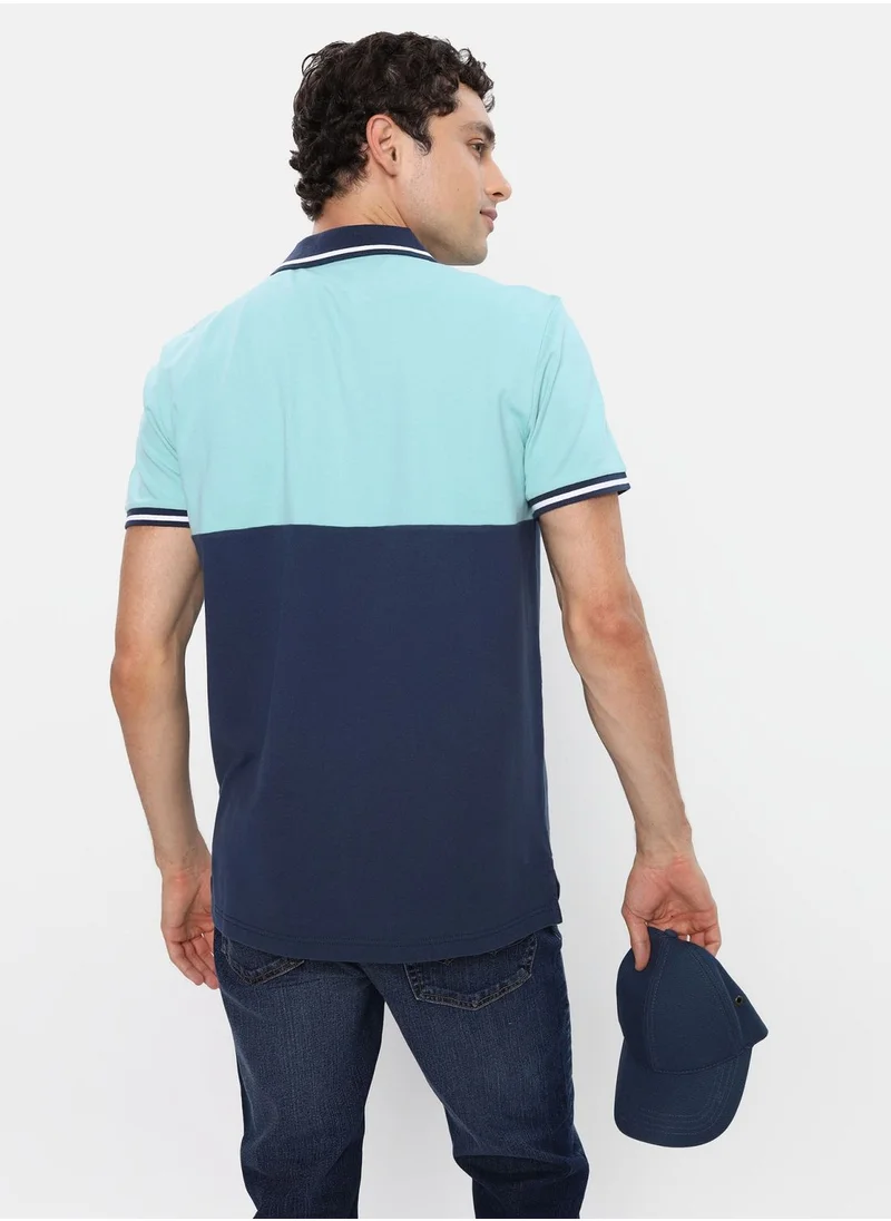 American Eagle Color Block Pique Polo