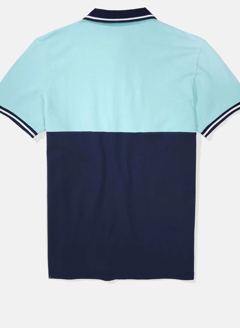 American Eagle Color Block Pique Polo