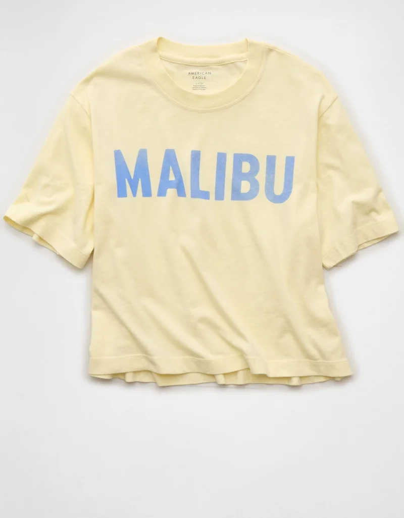 American Eagle  AE Boxy Malibu Graphic T-Shirt for Women | Best Price UAE
