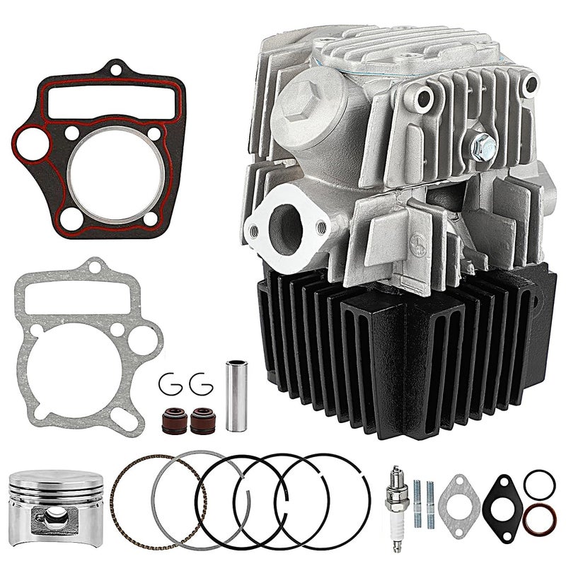 Wacece 52.4mm Cylinder Head Valves Assembly with Cylinder Piston Rebuild Kit for 4 Stroke Chinese TaoTao Coolster 110cc Engine ATV Go Kart 4 Wheeler Quad Pit Dirt Bike - Image 1