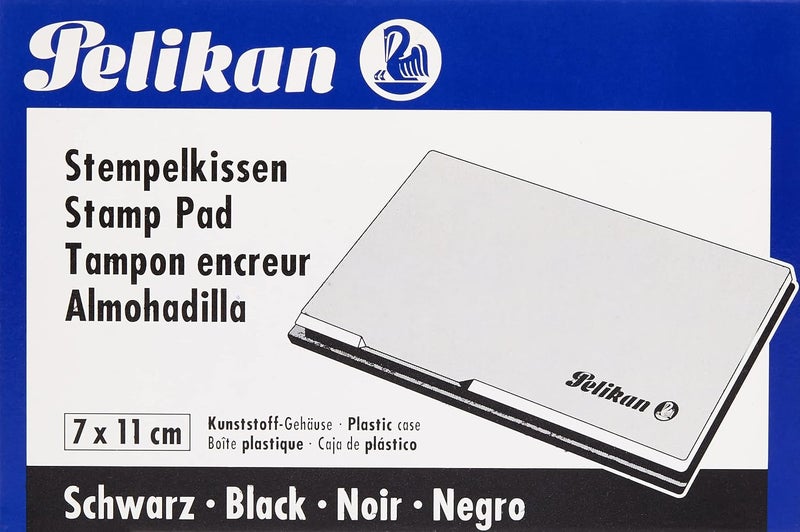Pelikan 315259 Stamp Pad, Black, Plastic Case, 11cm x 7cm - Image 1