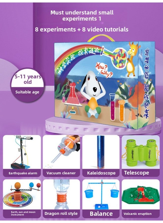 Children's Science Experiment Suit Science And Technology Production Steam Box Diy Teaching Toys Primary School Students Physical Equipment-Specifications:Must Understand Small Experiment 1 (including 8 Experiments)  - Image 1