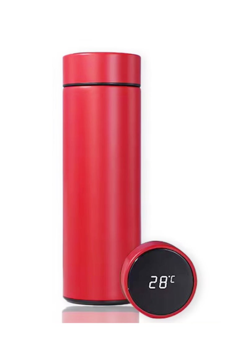 Bright Home - Bright Home Temperature Display Vacuum Insulated Water Bottle (500ML) Mug with LED Temperature Leak Proof Hot & Cold for 12 Hours Thermos Perfect for Campaign Travelling (Red) - Image 1
