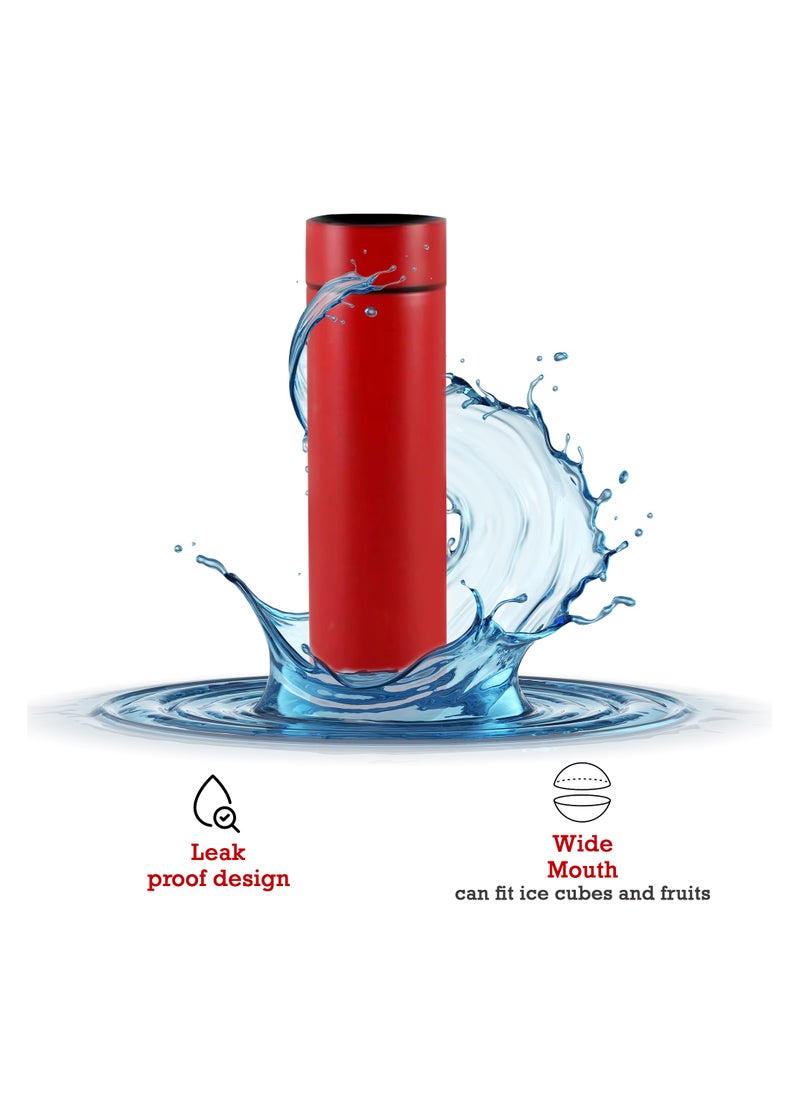 Bright Home - Bright Home Temperature Display Vacuum Insulated Water Bottle (500ML) Mug with LED Temperature Leak Proof Hot & Cold for 12 Hours Thermos Perfect for Campaign Travelling (Red) - Image 1