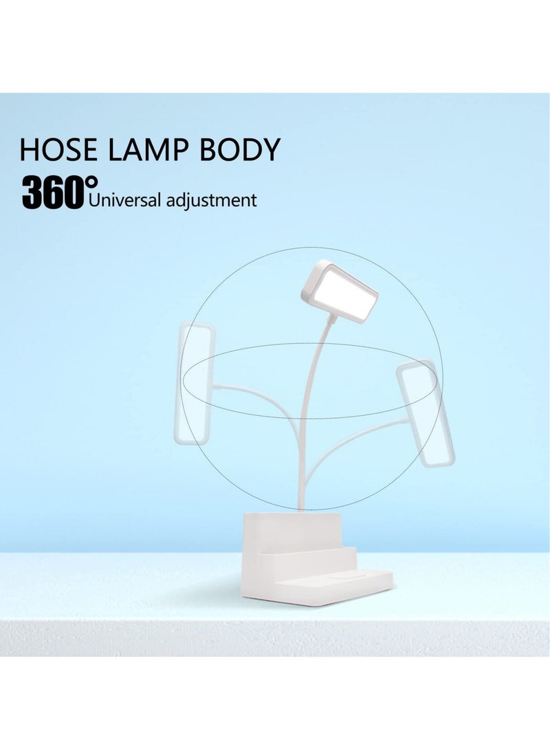 Captaintech Desk Lamp, LED Eye-Protection Desk Lamp Battery Operated & Rechargeable Desk Light for Home & Office Dimmable Eye-Caring Desk Lamp Pen Holder Adjustable Gooseneck Reading Lamp (White) - Image 5