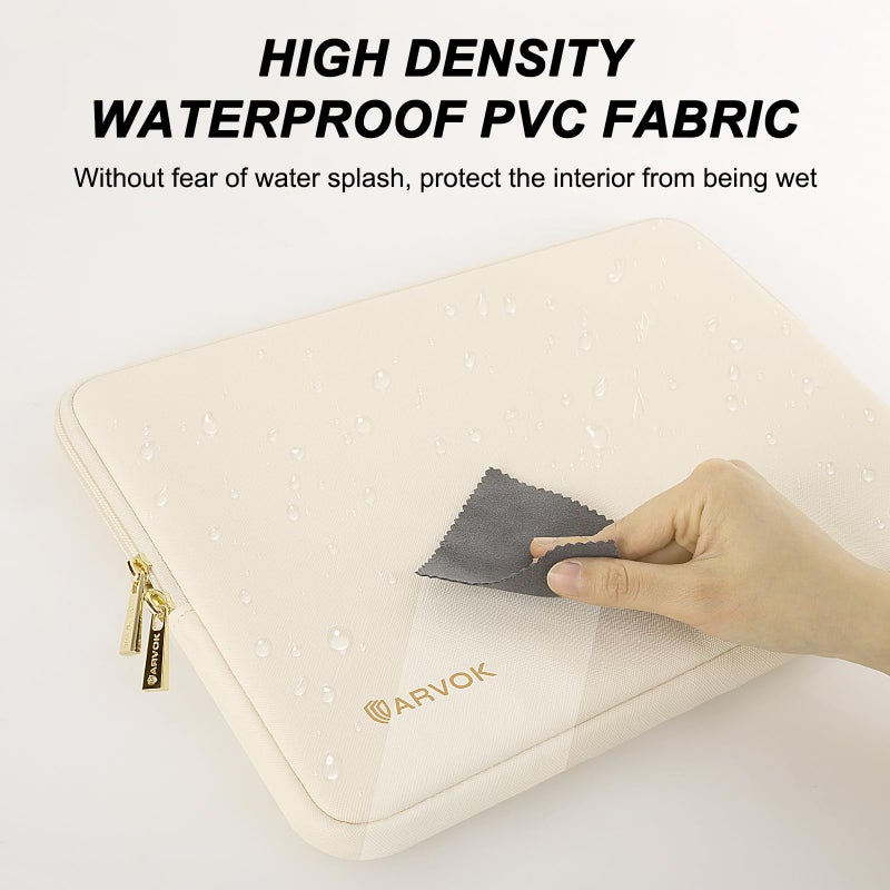 ARVOK 13 13.3 inch Laptop Sleeve Case,Waterproof Laptop Notebook Cover for MacBook Air MacBook Pro 13 14 inch, Computer Carrying Bag for HP ThinkPad Dell Lenovo Asus Acer MSI, White - Image 3