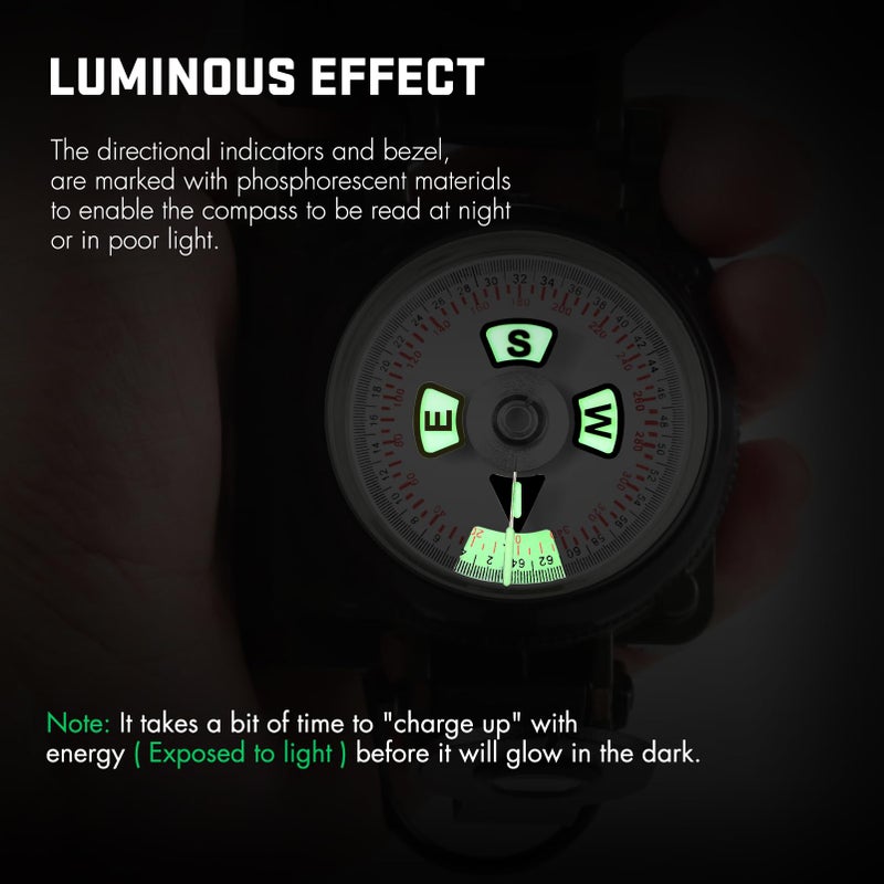 Eyeskey Multifunctional Military Sighting Navigation Compass with Inclinometer | Impact Resistant & Waterproof Compass for Hiking, Camping - Image 2