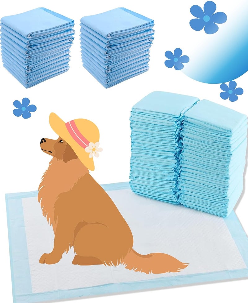 AMERIQUE Dog and Puppy Pet Pee Training Pads with Odor-Eliminating Leak-Proof Quick-Dry Design, Potty Training, Super Absorbency, Large Size, 23.6 x 23.6 Inches, Pack of 40, Blue & White - Image 1