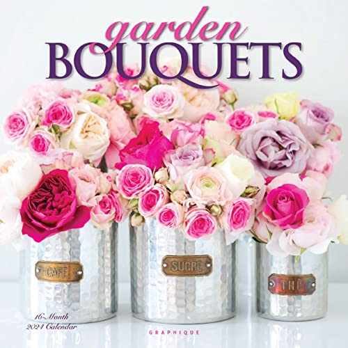 Graphique 2024 Garden Bouquets Wall Calendar | 12” x 12” | Thick Paper | Home & Office Organizer | Large Monthly Grid | 3 Languages & Marked Holidays | 4 Month Preview Page for 2025 - Image 1