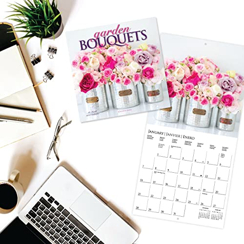 Graphique 2024 Garden Bouquets Wall Calendar | 12” x 12” | Thick Paper | Home & Office Organizer | Large Monthly Grid | 3 Languages & Marked Holidays | 4 Month Preview Page for 2025 - Image 2