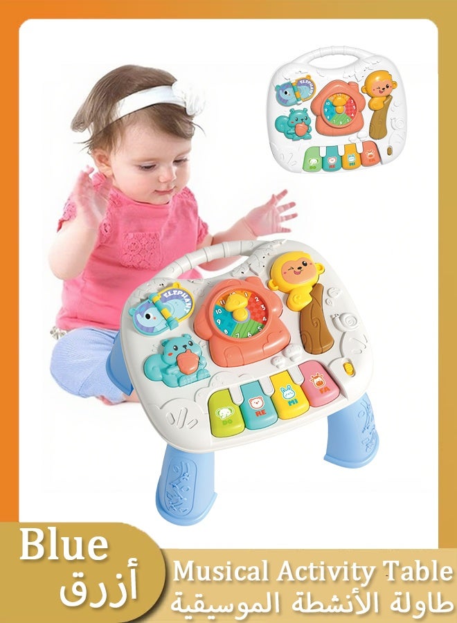 Vinnatsu Baby Toys for 1 Years, Musical Activity Table for 1 Year Old Boys Girls Gifts, Toddler Infant Toys, 25cm W x 25cm L x 21 cm H，Blue - Image 1