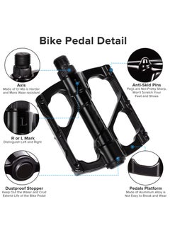 KASTWAVE Bike Pedals, Aluminum Alloy Bicycle Pedals, Mountain Bike Pedal with Removable Anti-Skid Nails, Universal Aluminum Alloy Platform Pedal for Travel Cycle-Cross Bikes, 9/16inch  - Image 5