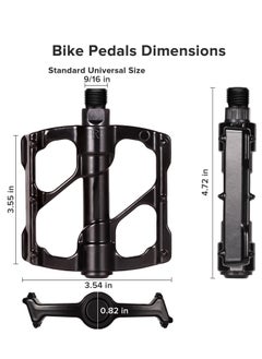 KASTWAVE Bike Pedals, Aluminum Alloy Bicycle Pedals, Mountain Bike Pedal with Removable Anti-Skid Nails, Universal Aluminum Alloy Platform Pedal for Travel Cycle-Cross Bikes, 9/16inch  - Image 3