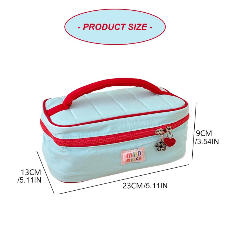 Large Capacity Green Travel Makeup Bag with Multiple Compartments for Long Trips - Image 5