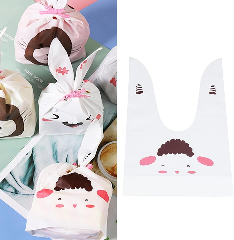 PODSJD Treat Bags EVA Long Ear Snack Bags 50Pcs 9.1x5.3 Inches - Durable Non - Gift Bags for DIY Baking Packaging, Easter Candies & Party Favors (Cookie bag—50 cute lambs) - Image 5