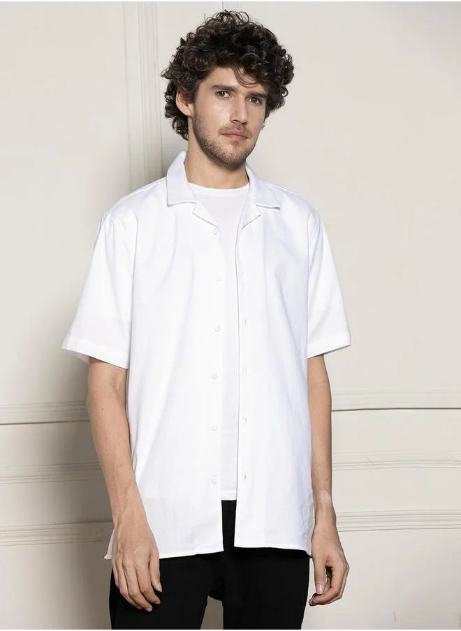دينيس لينغو Plain Short Sleeve Casual Shirt by Styli