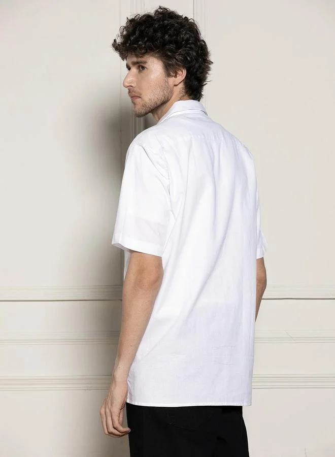 Dennis Lingo Dennis Lingo Plain Short Sleeve Casual Shirt