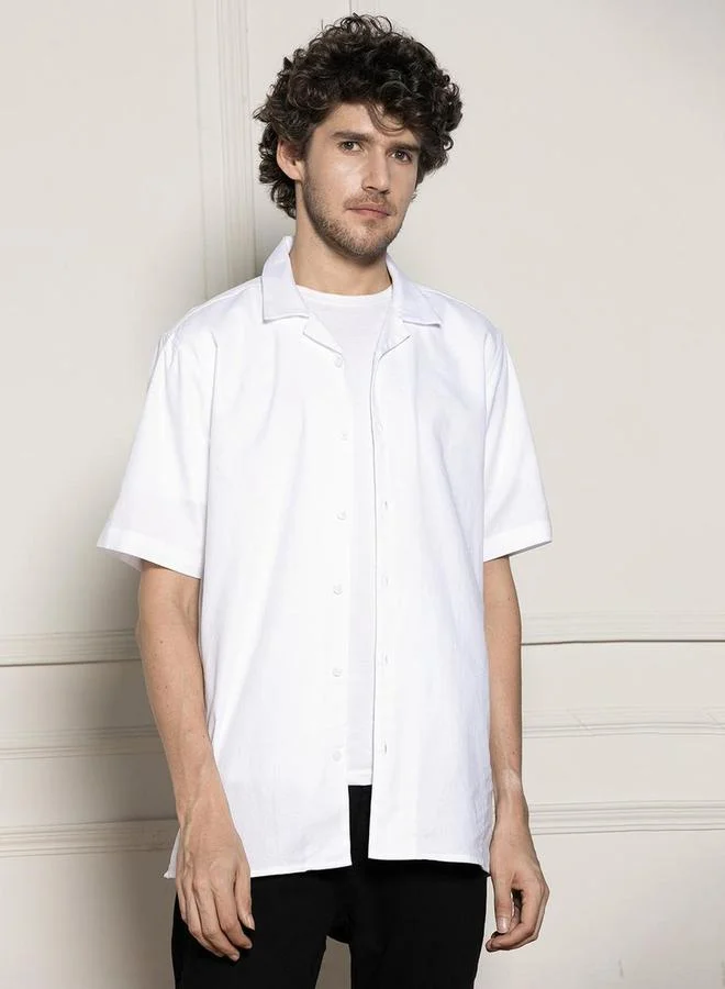Dennis Lingo Dennis Lingo Plain Short Sleeve Casual Shirt