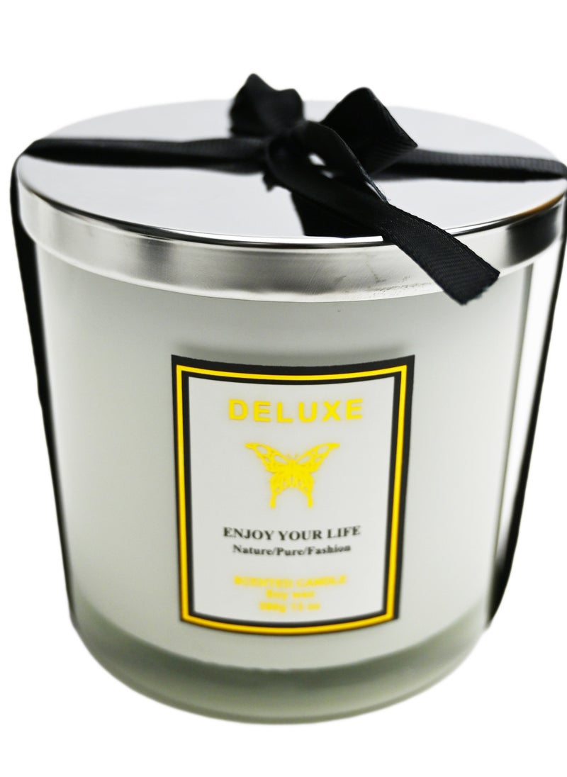 3-Wick Rose Scented Candle - 380g/13oz of Romantic Bliss