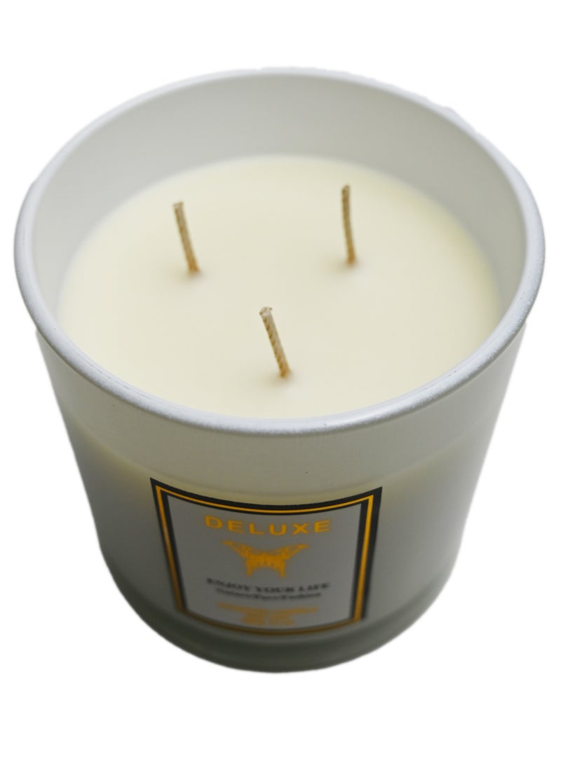 3-Wick Rose Scented Candle - 380g/13oz of Romantic Bliss