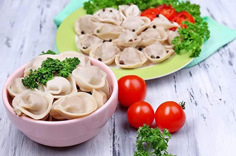 LEKEONE Russian Dumpling Maker and Ravioli Maker Machine - Stainless Steel, Round, Half-Moon Shape, Metallic Silver - Image 4