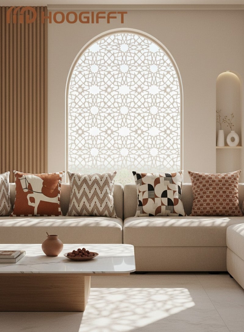 HOOGIFFT Pillow Covers Set of 4, Throw Pillow Cover, Maillard style Cushion Covers 45cm x 45cm,For Living Room Sofa Couch Bed Pillowcases 18x18 inches（Double sided pattern） - Image 3