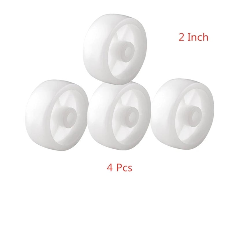 2 Inch Plastic Nylon Caster Wheel 4 Pcs Smooth Light White 50mm Diameter - Image 3