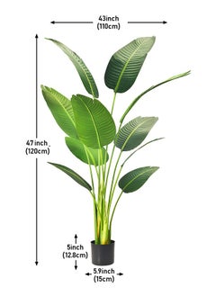 Zvezvia Artificial bird of paradise plant artificial banana tree 120cm  - Image 5