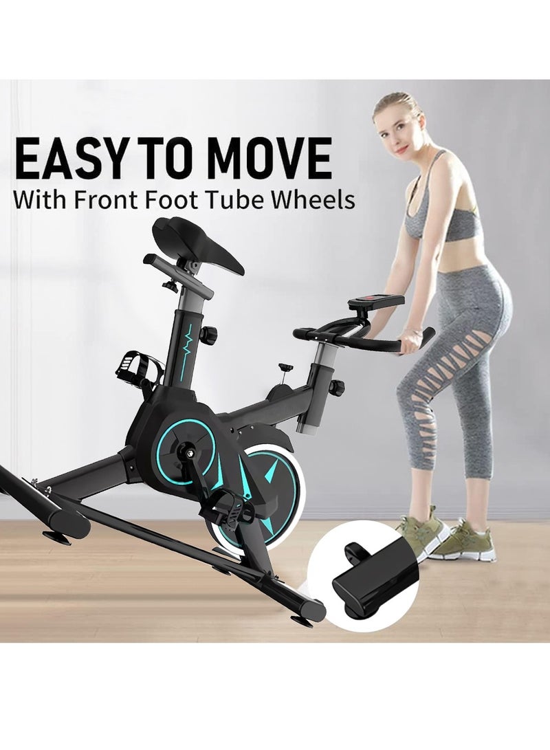 Generic Indoor Cycling Bike for Home Gym Magnetic Resistance with Height Adjustable Seat and Display Phone Holder Heart Rate Monitor 220lb Capacity Exercise Bike Cycle Stationary Bikes  - Image 3
