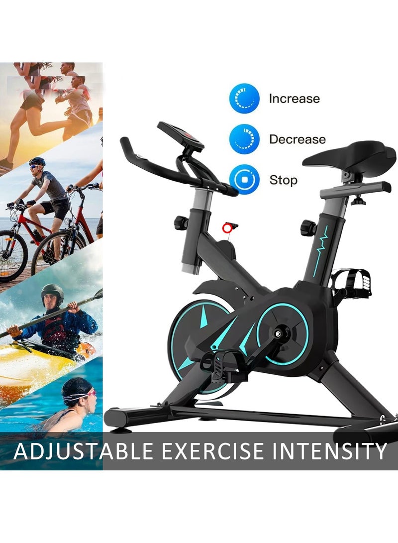 Generic Indoor Cycling Bike for Home Gym Magnetic Resistance with Height Adjustable Seat and Display Phone Holder Heart Rate Monitor 220lb Capacity Exercise Bike Cycle Stationary Bikes  - Image 5