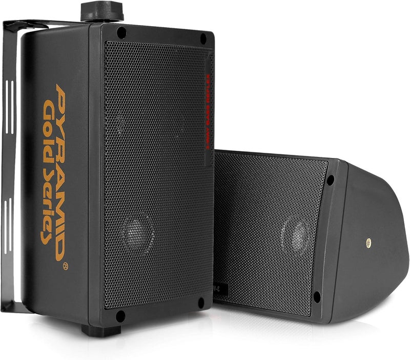 Pyramid 300 Watt 3Way Mini Box Speaker System Pair Wall Mountable IndoorOutdoor Surround Sound Speakers with 325 Woofer 2 Midrange 1 Tweeter ABS Sealed Enclosure Mounting Kit Included - Image 1