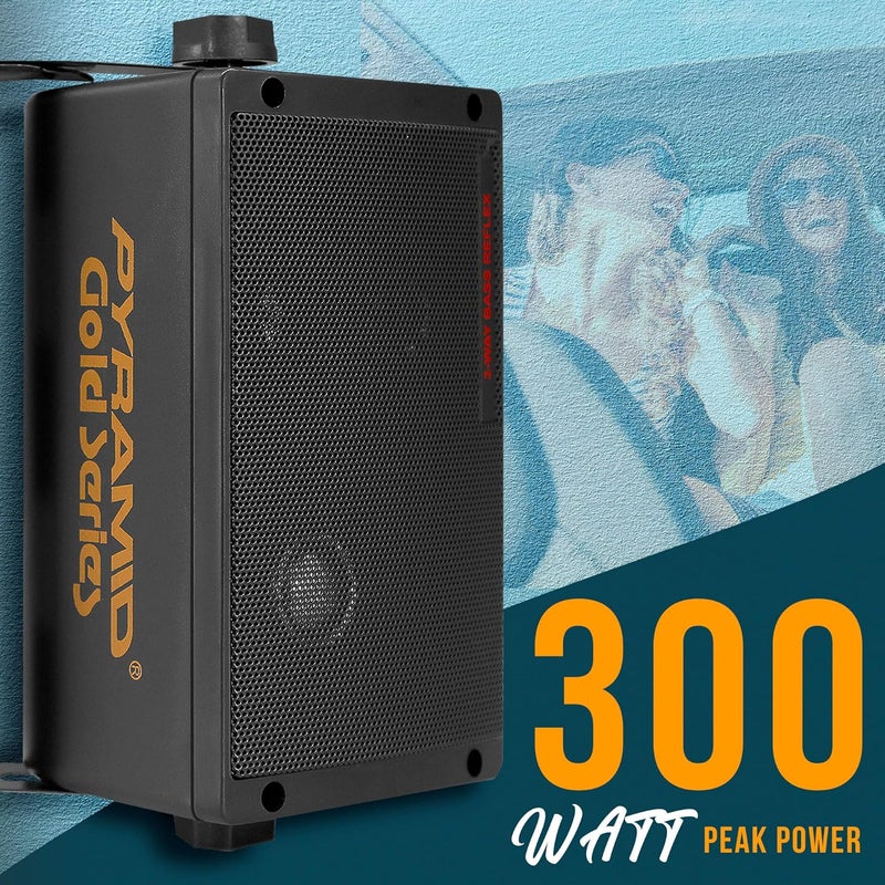 Pyramid 300 Watt 3Way Mini Box Speaker System Pair Wall Mountable IndoorOutdoor Surround Sound Speakers with 325 Woofer 2 Midrange 1 Tweeter ABS Sealed Enclosure Mounting Kit Included - Image 2