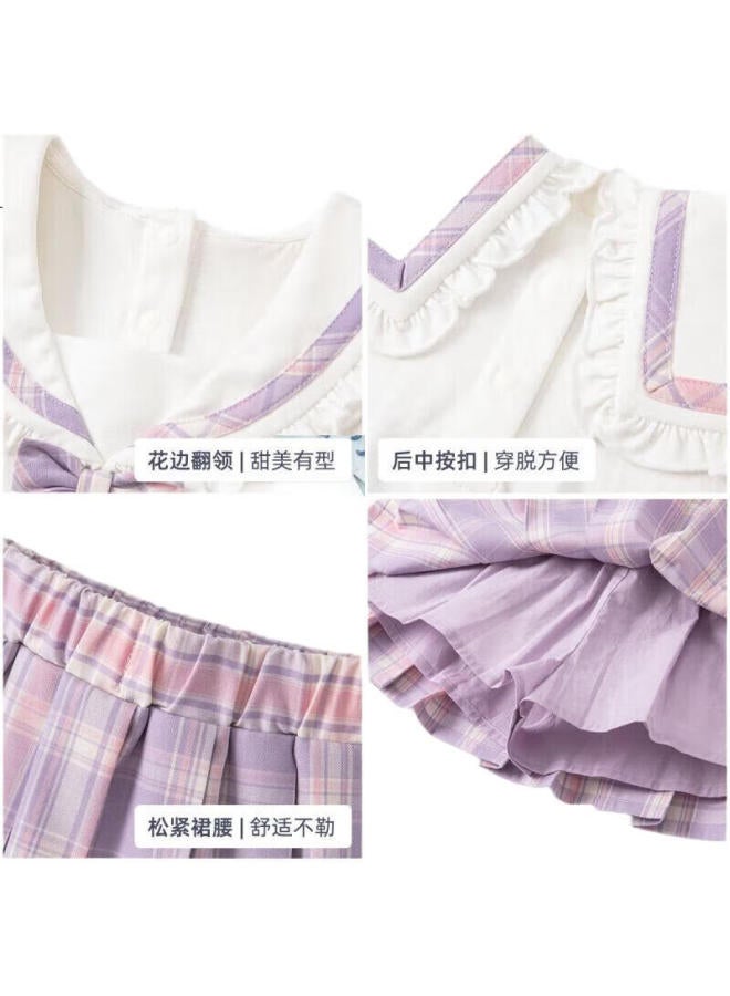 Dave & Bella Girls' Jk Skirt Set, Children'S Stylish Summer Outfit, Pre-Teen And Teenage Academic Style Two-Piece Set - Image 1