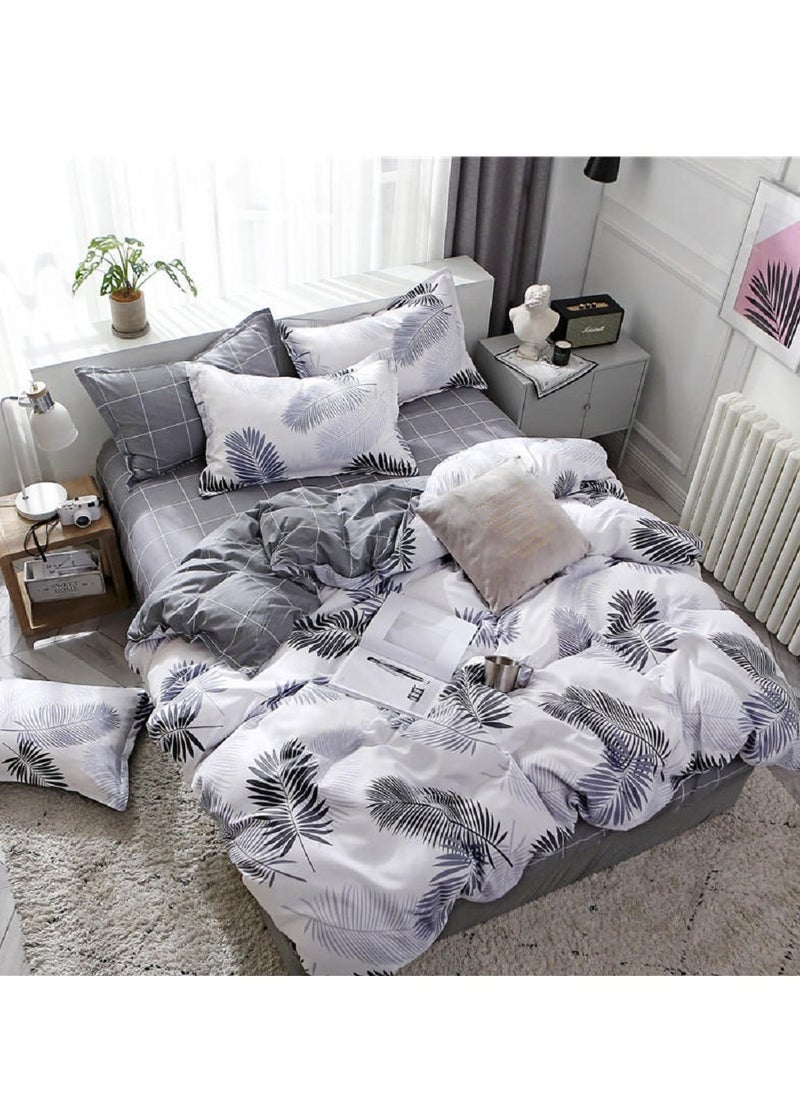 Sharpdo - Four-piece bedding set microfiber soft quilt set with 1 quilt cover, 1 flat sheet and 2 pillowcases 1.8m bed（180*220cm） - Image 1