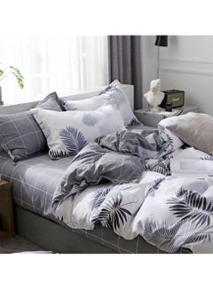 Sharpdo Four-piece bedding set microfiber soft quilt set with 1 quilt cover, 1 flat sheet and 2 pillowcases 1.8m bed（180*220cm）  - Image 5