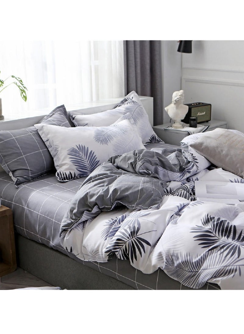 Sharpdo - Four-piece bedding set microfiber soft quilt set with 1 quilt cover, 1 flat sheet and 2 pillowcases 1.8m bed（180*220cm） - Image 1