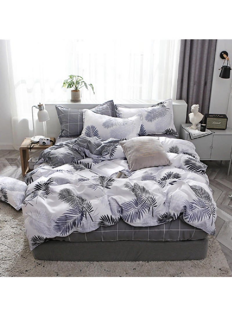 Sharpdo - Four-piece bedding set microfiber soft quilt set with 1 quilt cover, 1 flat sheet and 2 pillowcases 1.8m bed（180*220cm） - Image 1