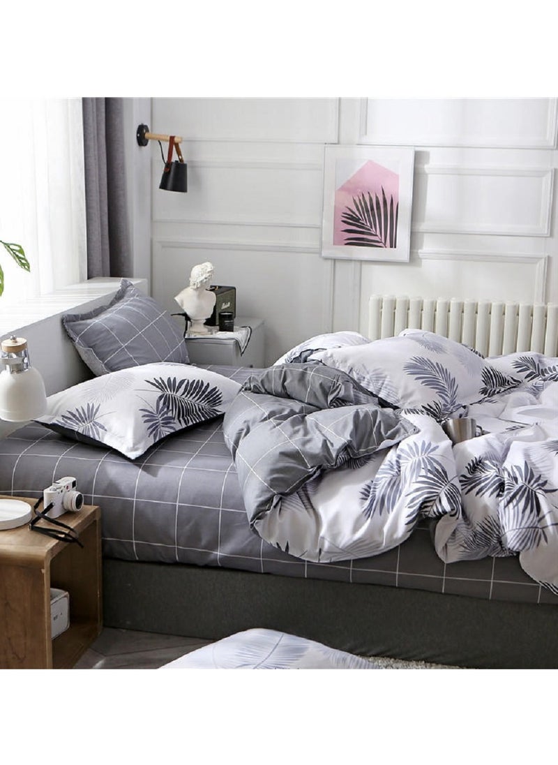 Sharpdo - Four-piece bedding set microfiber soft quilt set with 1 quilt cover, 1 flat sheet and 2 pillowcases 1.8m bed（180*220cm） - Image 1