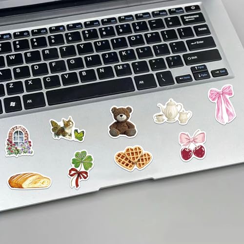 YOKSAS 50-Piece Cute Watercolor Vintage Y2K Pink Aesthetic Stickers – Kawaii Retro Floral, Animals, Food Decals for Scrapbooking, Journaling, Laptops, Water Bottles - Image 5