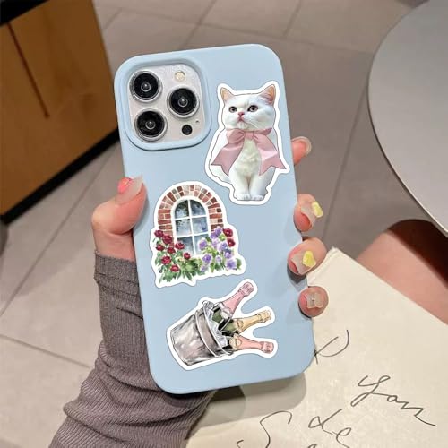 YOKSAS 50-Piece Cute Watercolor Vintage Y2K Pink Aesthetic Stickers – Kawaii Retro Floral, Animals, Food Decals for Scrapbooking, Journaling, Laptops, Water Bottles - Image 4
