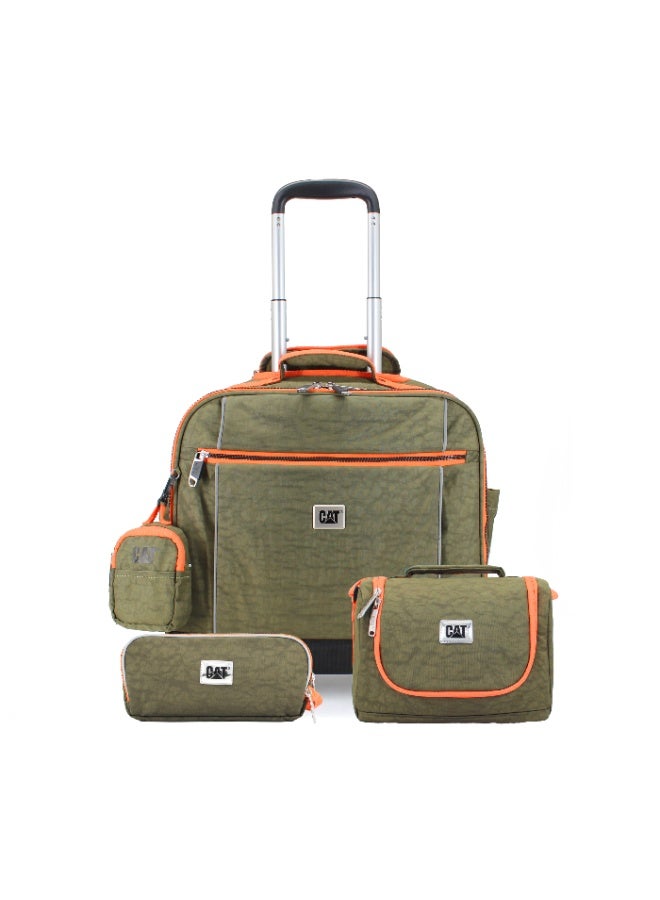 CATERPILLAR CAT- SwiftRider 4 Wheel Trolley Set - Green Orange - Image 1
