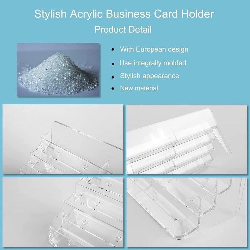 SWIUKPHE Business Card Holder, 8 Pocket Acrylic Business Card Holder for Desk Clear Business Card Stand Desktop Business Card Holders Plastic Business Card Display for Exhibition, Home, and Office - Image 5