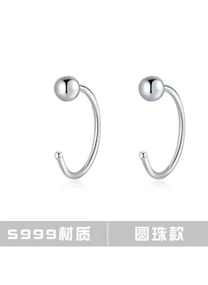 Generic - Sleep-free Ear Clips Women Earrings Ear Hooks Hole Anti-sensitive Simple Small Fashionable Commuting Style Butterfly Knot Bead ear hook - Image 1