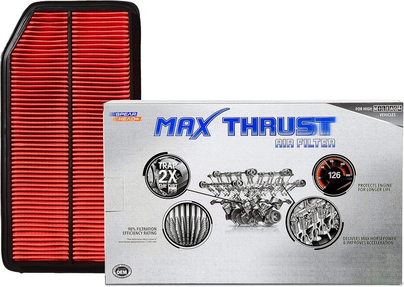 SPEARHEAD MPG Defense Max Thrust Engine Air Filter For All Mileage Vehicles, Fits Like OEM, Restores MPG & Acceleration (MT-015) - Image 1