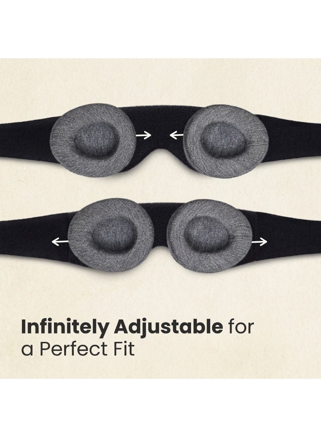 100% Blackout Sleep Eye Mask with 3D Contoured Cups & Adjustable Strap - Image 2