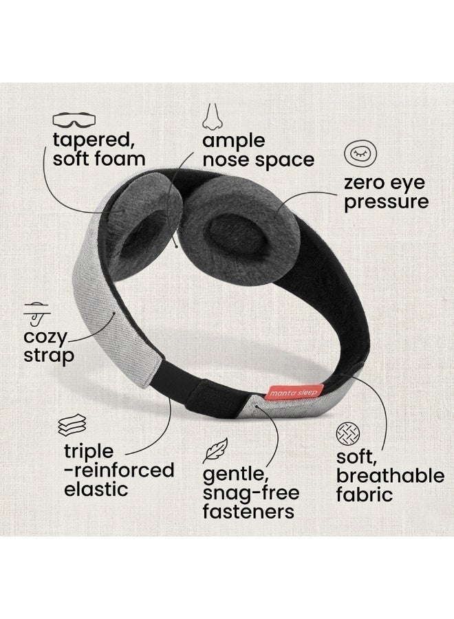 100% Blackout Sleep Eye Mask with 3D Contoured Cups & Adjustable Strap - Image 3