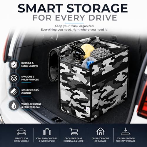 JVCV® Car Trunk Boot Organizer with Camouflage Pattern – Anti-Slip Car Storage Box for SUV Sedan Truck Minivan | Durable Multipurpose Car Accessories Organizer (Camo - Small) - Image 4