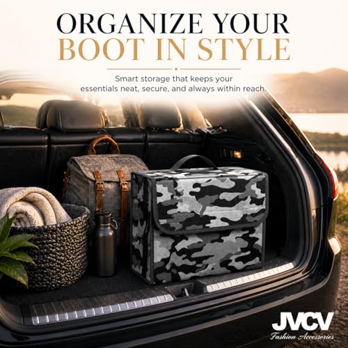 JVCV® Car Trunk Boot Organizer with Camouflage Pattern – Anti-Slip Car Storage Box for SUV Sedan Truck Minivan | Durable Multipurpose Car Accessories Organizer (Camo - Small) - Image 5
