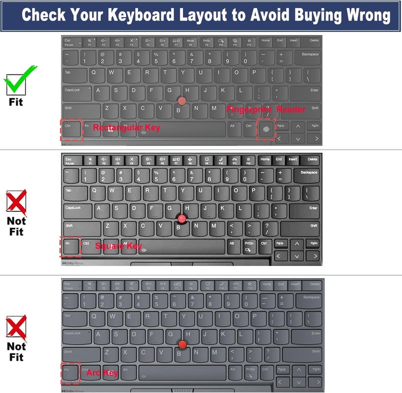 Ultra Thin TPU Keyboard Cover for Lenovo ThinkPad X1 Carbon Gen 13/Gen 12 & Gen 9 14" - Image 2