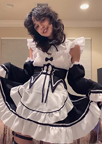 Ainiel Maid Valentines Day Outfit Women Anime Maid Costume Cosplay Lolita Fancy Dress Dress With Socks Headwear Sets - Image 3